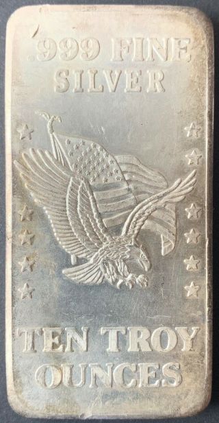 1981 10 Oz Silver Bar Minted From Us Strategic Silver Stockpile