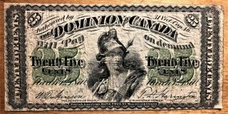 Dominion Of Canada 25¢ Of 1870 Pick 8c / Dc 1b Printed By British - American