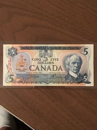 1979 Bank Of Canada $5 Banknote.  Crow/bouey Au