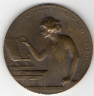 1923 French Medal Issued For The Congress Of Libary & Bibliophiles,  By Vernier