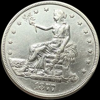 1877 - S Trade Dollar $1 Nearly Uncirculated Highly Collectible Coin