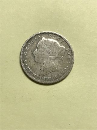 1882 H Newfoundland Sterling Silver 10 Cent Coin