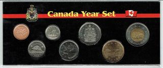2012 Canadian Brilliant Uncirculated 7 Coin Set;type I $1,  $2 & Zinc Cent