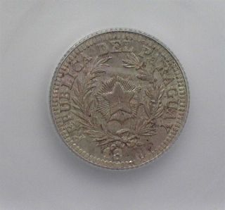Paraguay 18xx Silver 20 Cents On Argentina 20c Km 27 - Pattern Die - Icg Ms65 Rare