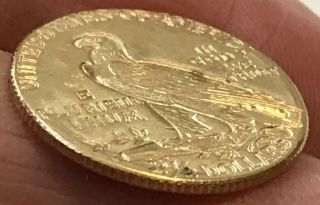 1914 D Indian Head $2.  50 Quarter Eagle Gold Coin 5