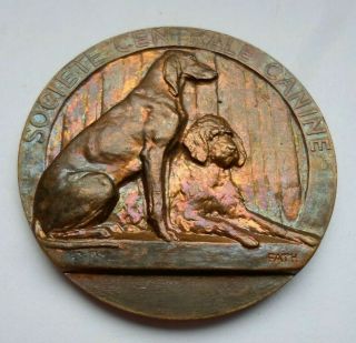 1937 Paris Canine Exposition First Prize Dog Breed Show Bronze Medal By Fath