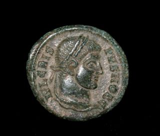 A Roman Bronze Coin Of Emperor Crispus