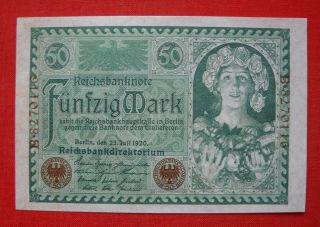 50 Mark Reichsbanknote From German Land 1920,  In Unc