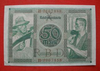 50 Mark Reichsbanknote from German Land 1920,  in aUNC 2