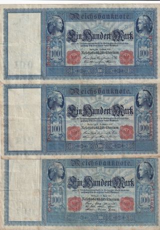 Germany 100 Mark 1908 1909 1910 (b258)
