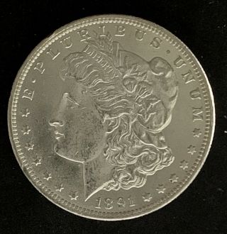 1891 Cc Morgan Silver Dollar Coin Uncirculated All White (659)