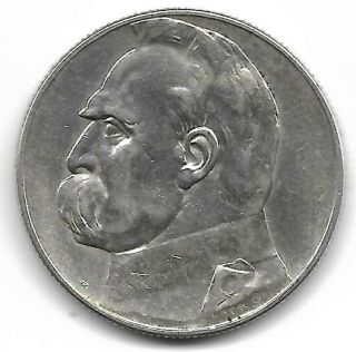 Poland 1936 5 Zlotych Silver Coin