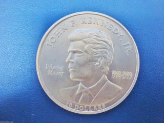 John F Kennedy Jr 10 Ten Dollars Republic Of Liberia Millennium Coin 2000
