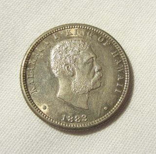 1883 Kingdom Of Hawaii Kalakaua Silver Quarter Dollar Km 5