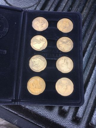 NRA National Rifle Collectors Series Wildlife Complete Set Of 8 Bronze Coins 2