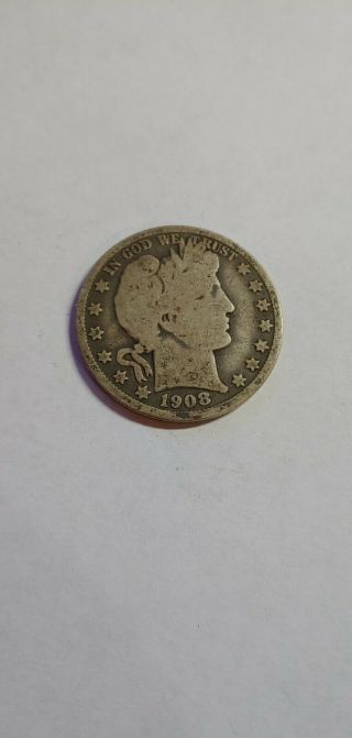 1908 - O Barber Silver Half Dollar