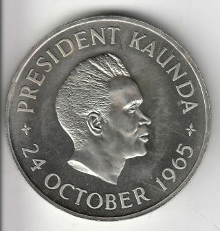 Zambia Silver 5 Shilling 1965 Kaunda Proof Scarce 26k By Coinmountain