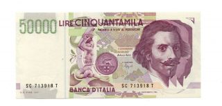 Bank Of Italy,  50000 Lire 1992,  Unc