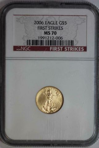 2006 $5 Gold American Eagle Ms70 Ngc First Strikes Coin