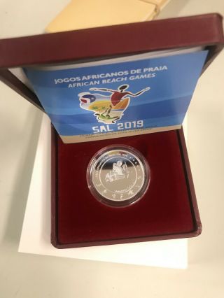 Cape Verde,  200 Escudos,  2019 Comm.  Of 1st African Beach Games,  Silver Proof