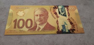 Canadian $100 One Hundred Dollar Banknote 24k Gold Foil Note.