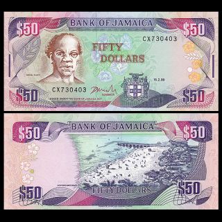 Jamaica 50 Dollars,  1999,  P - 73f,  Unc