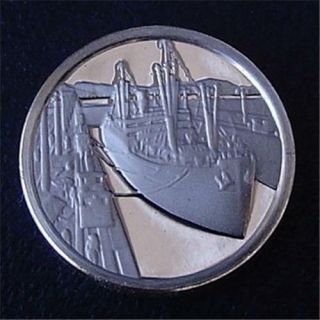 Franklin Sterling Silver Mini - Ingot 1914 Panama Canal Opens - Uncirculated