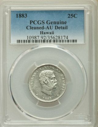 1883 Kingdom Of Hawaii Silver 1/4 Dollar Pcgs Graded/certified Au Detail