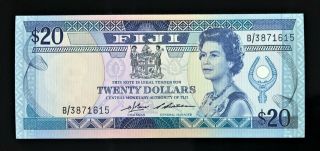 Fiji - 20 Dollars - 1986 - Pick 85 - Serial Number B/3 871615,  Choice Unc.