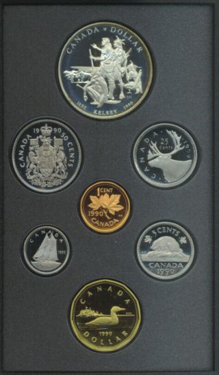 1990 Canada Double Dollar $1 Proof Coin Set Box