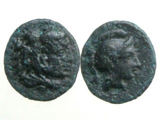 Pergamon Mysia Bronze Ae11_herakles & Athena_library Rivaling Alexandria