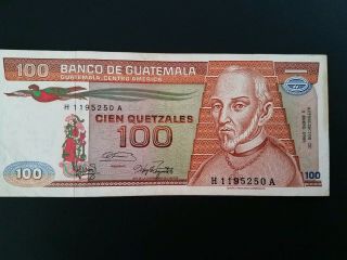 Guatemala Banknote 100 Quetzales,  1986 The Nicest On Ebay