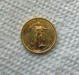 1998 - P 1/10 Oz $5 Us American Eagle Gold Coin,  Au,  Coin.