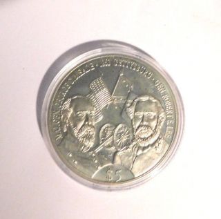 Civil War Commemorative $5 American Coin 2000 Republic Of Liberia 03345