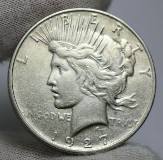 1927 - D Peace Dollar $1 Semi - Key Date Silver Coin