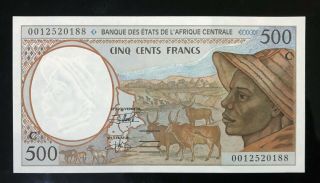 Central African States / Letter C Congo - 500 Frs - 2000 - S/n 0012520188 - P.  101cg,  Au