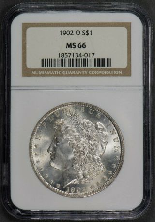1902 - O $1 Morgan Silver Dollar,  Luster - High - Grade Ngc Ms 66 Q052