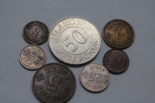 Iceland Old Coin Set Some In A98 Ggg26