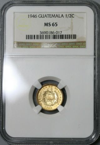 1946 NGC MS 65 Guatemala 1/2 Centavo Coin POP 4/0 (19063002C) 5