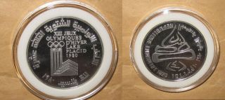 1980 Lebanon 10 Livres Lake Placid Olympics Proof Silver Coin