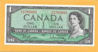 1954 Canadian 1 Dollar Bill V/n1785683 Crisp (circulated)
