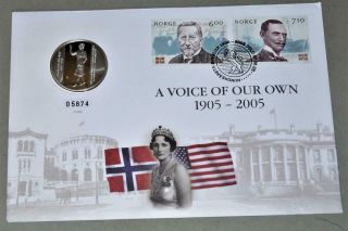 Norway 2005 Silver Medal And Stamp Set - Disolution Of The Union Centennial