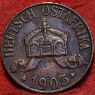 1905 - J German East Africa 1 Heller Foreign Coin
