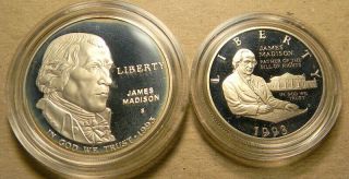 1993 Bill Of Rights Commemorative Silver 2 Coin Proof Set