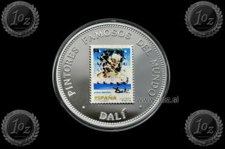Equatorial Guinea 1000 Francs Cfa 1994 (salvador Dali) Color Commem.  Coin Proof