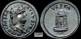 Nero 54 - 68ad Vesta Silver Denarius Last One