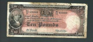 Australia - Reserve Bank 1960 - 1961 Nd Issue 10 Pounds