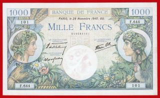 Xf,  France - 1000 Francs,  1940.