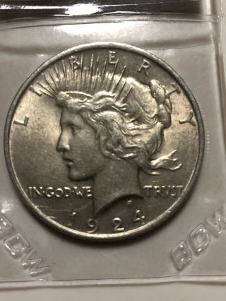 1924 P Peace Silver Dollar Au 90