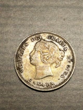 1898 Canada Queen Victoria 5 Cents Silver Coin (Low Mintage Date) 2